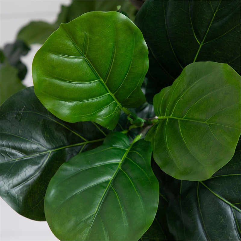Nearly Natural 12ft Artificial Fiddle Leaf Tree in Green