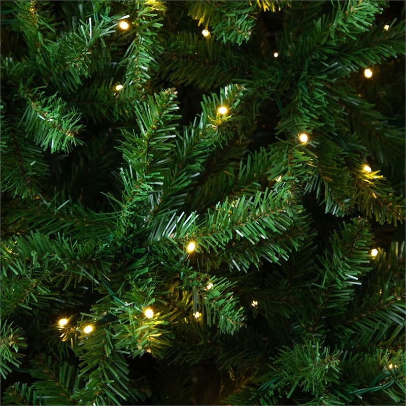 Nearly Natural 14ft Slim Green Mountain Pine Christmas Tree w/1600 WarmWhite LED