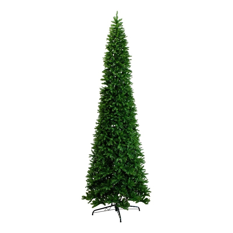 Nearly Natural 14ft Slim Green Mountain Pine Christmas Tree w/1600 WarmWhite LED
