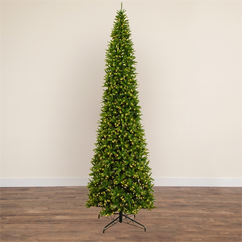 Nearly Natural 15ft Slim Green Mountain Pine Christmas Tree w/ 1900 LED