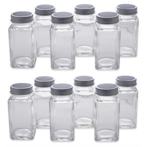 DII 12-piece Glass Spice Jar Set with Chalkboard Labels in Clear