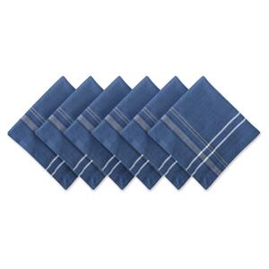 DII Modern Cotton Chambray French Stripe Napkin in Blue (Set of 6)