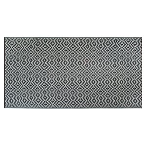 dii 4x6' modern style plastic diamond outdoor rug in black finish