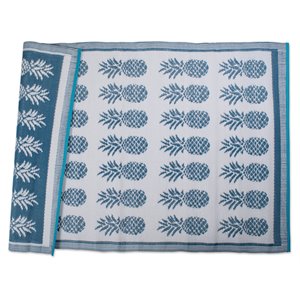 dii 4x6' modern style plastic pineapple outdoor rug in blue finish