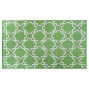 dii 4x6' modern style plastic lattice outdoor rug in bright green
