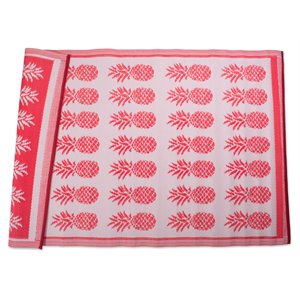 dii 4x6' modern style plastic pineapple outdoor rug in coral pink finish