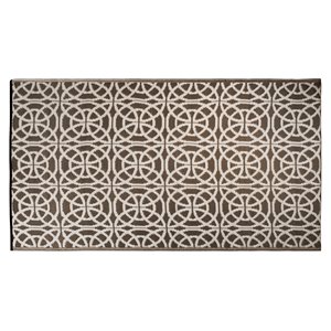 dii 4x6' modern style plastic infinity circle outdoor rug in dark brown finish