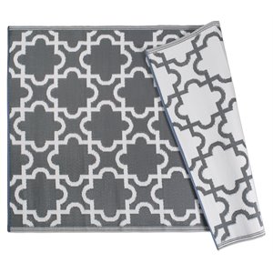dii 4x6' modern style plastic lattice outdoor rug in gray finish