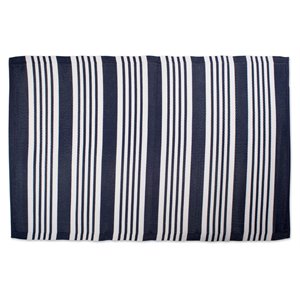 dii 4x6' modern style plastic multi stripe outdoor rug in nautical blue