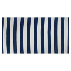 dii 4x6' modern style plastic multi stripe outdoor rug in navy/white