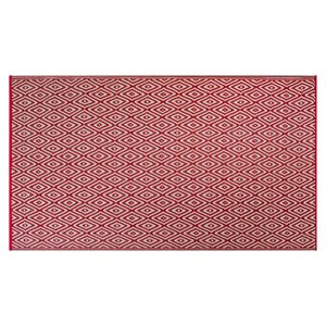 dii 4x6' modern style plastic diamond outdoor rug in red finish