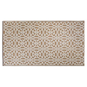 dii 4x6' modern style plastic infinity circle outdoor rug in brown finish