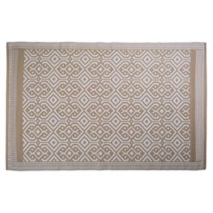 dii 4x6' modern style plastic morrocan outdoor rug in brown finish