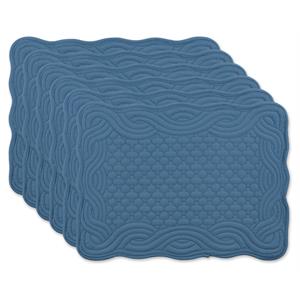 DII Modern Fabric Quilted Placemat in French Blue (Set of 6)