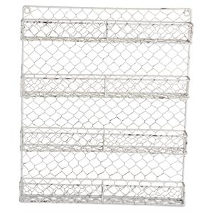 dii 4-row modern style metal chicken wire spice rack in antique white