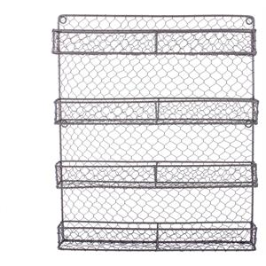 dii 4-tier modern style metal chicken wire spice rack in gray
