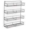 DII 4-row Modern Style Metal Double Wide Chicken Wire Spice Rack in Black
