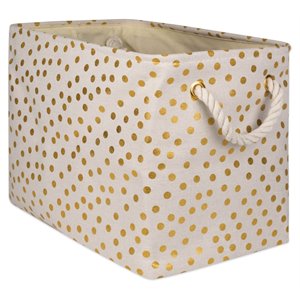 dii rectangle modern style polyester dots medium storage bin in gold