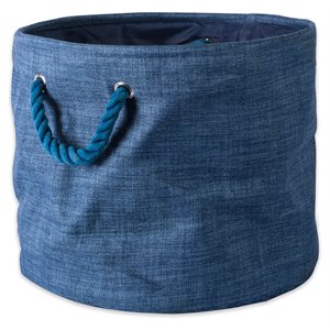 dii round modern polyester medium storage bin in variegated blue