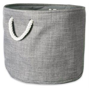 dii round modern polyester large storage bin in variegated gray