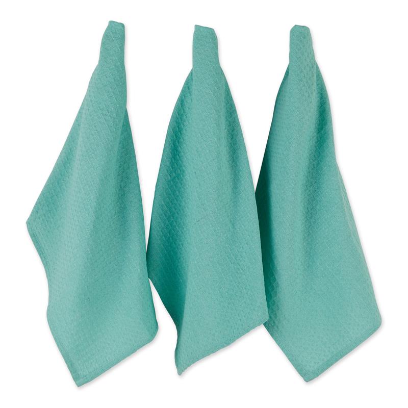 DII Aqua Recycled Cotton Waffle Dishtowel (Set of 6)