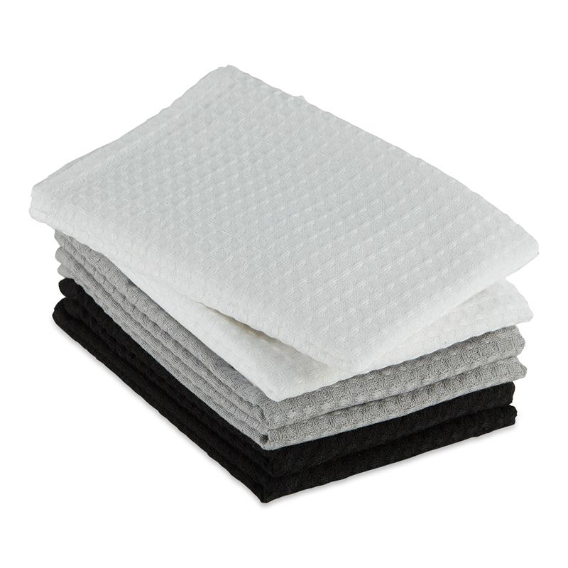 DII Gray Recycled Cotton Waffle Dishtowel (Set of 6)