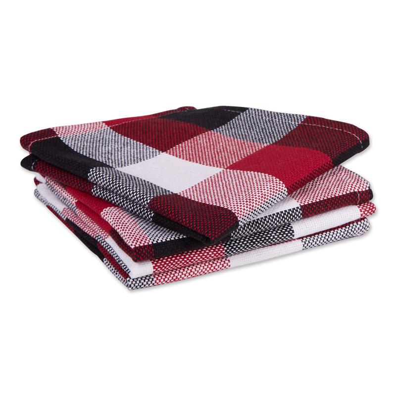 DII Black Tri Color Check Dishtowel (Set of 3)