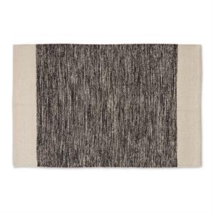 dii black variegated border hand-loomed cotton rug 2x3 ft