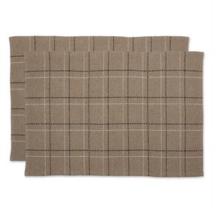 DII Stone Variegated Plaid Recycled Yarn Rug  (Set of 2)