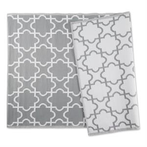 dii gray lattice reversible outdoor fabric  rug 5x8 ft