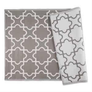 dii stone & white lattice outdoor fabric  rug 4x6 ft