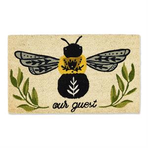 dii multi-color bee our guest coir wood fiber doormat 18x30