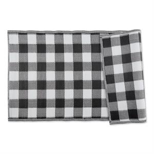 dii black and white buffalo check outdoor fabric  floor runner 3x6 ft