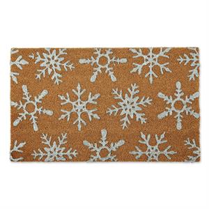 dii multi-color coir wood fiber silver snowflakes glitter doormat 18x30