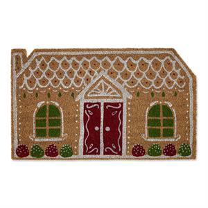 dii multi-color coir wood fiber gingerbread house doormat 18x30