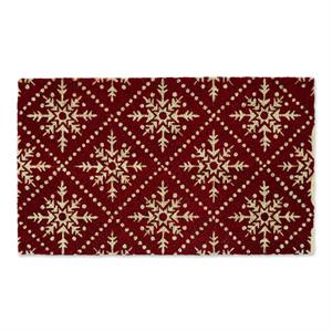 dii multi-color coir wood fiber snowflake lattice doormat 18x30