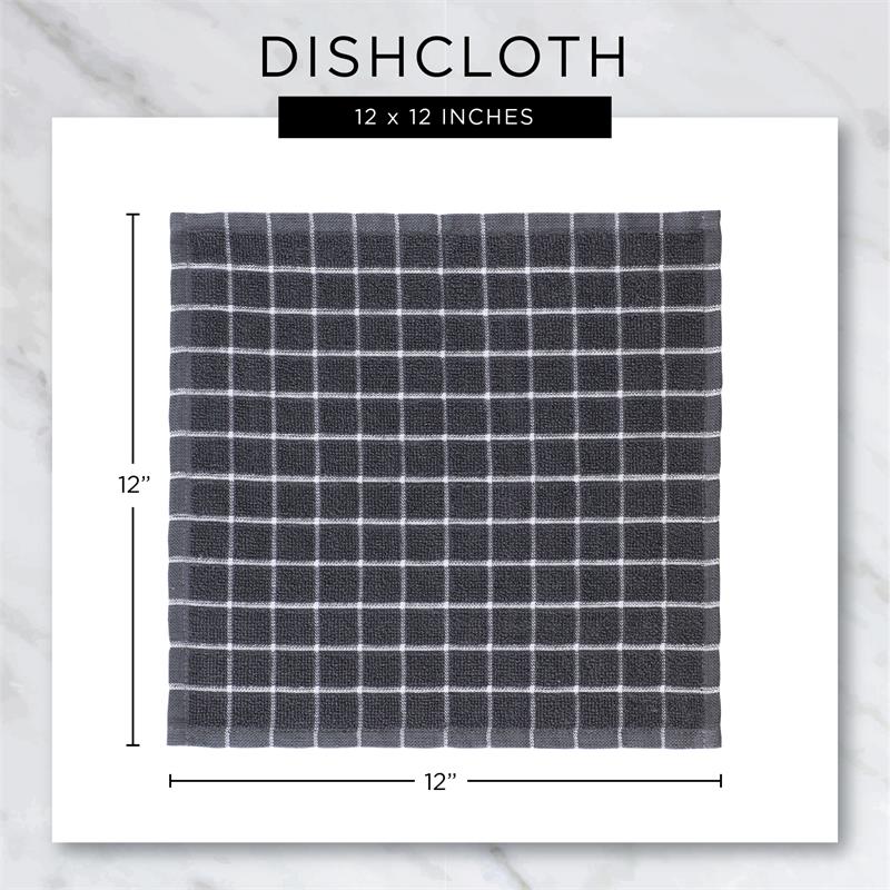 DII Sage Windowpane Oversized Washed Waffle Dishcloth 6 Piece