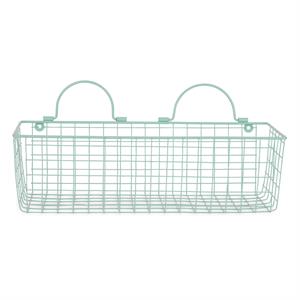assorted aqua blue wire wall basket (set of 2) 11.8x5.5x4 and 17.7x6.7x5.1