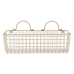 assorted gold wire wall basket (set of 2) 11.8x5.5x4 and 17.7x6.7x5.1