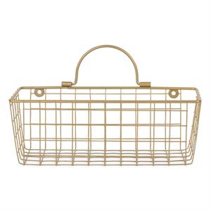 small gold wire wall basket (set of 2) measures 11.8x5.5x4 inches