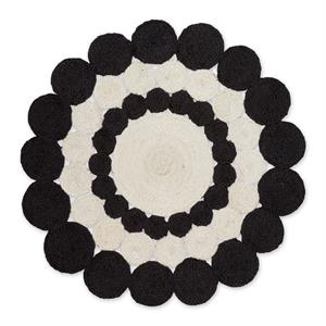 multi-color black and white hand dyed jute braided rug 3 ft round