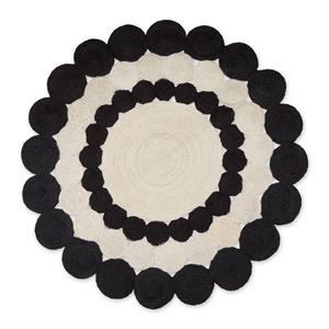 multi-color black and white hand dyed jute braided rug 4 ft round
