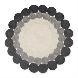 gray multi-color bohemian 100 percent braided rug 4 ft round