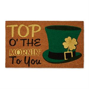 multi-color top o' the mornin' to you glitter coir (wood fiber) doormat 18x30