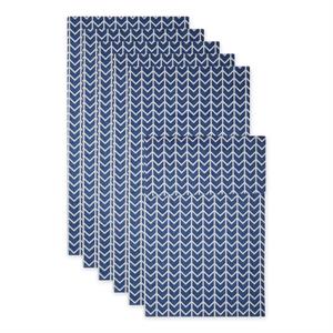 french blue herringbone print fridge fabric liner 12x24  (set of 6)