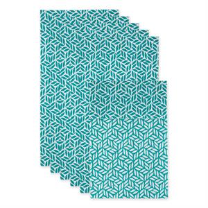 turquoise blue abstract leaf print fridge fabric liner 12x24 (set of 6)