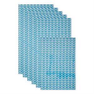 bright blue herringbone print fridge fabric liner 12x24  (set of 6)