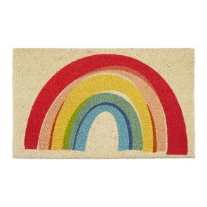 multi-color rainbow shine coconut coir wood fiber doormat 18x30