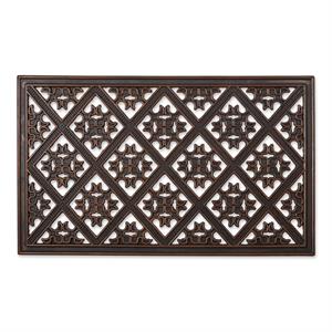 brown painted diamond lattice grid rubber polyuerethane doormat