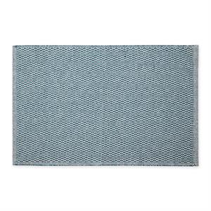 teal blue diamond handwoven recycled fabric yarn rug 2x3 ft